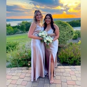 Birdy Grey “Jay” Dress in Satin Taupe